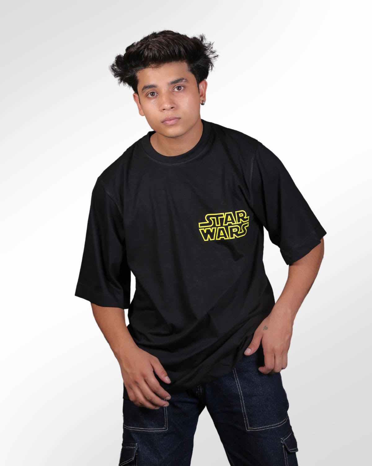 The Mandalorian Star Wars Black Oversized T-shirt for Men’s