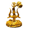 Trishul with Damru Decorative Showpiece - Gold Resin Religious Art for Home Decor