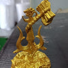 Trishul with Damru Decorative Showpiece - Gold Resin Religious Art for Home Decor